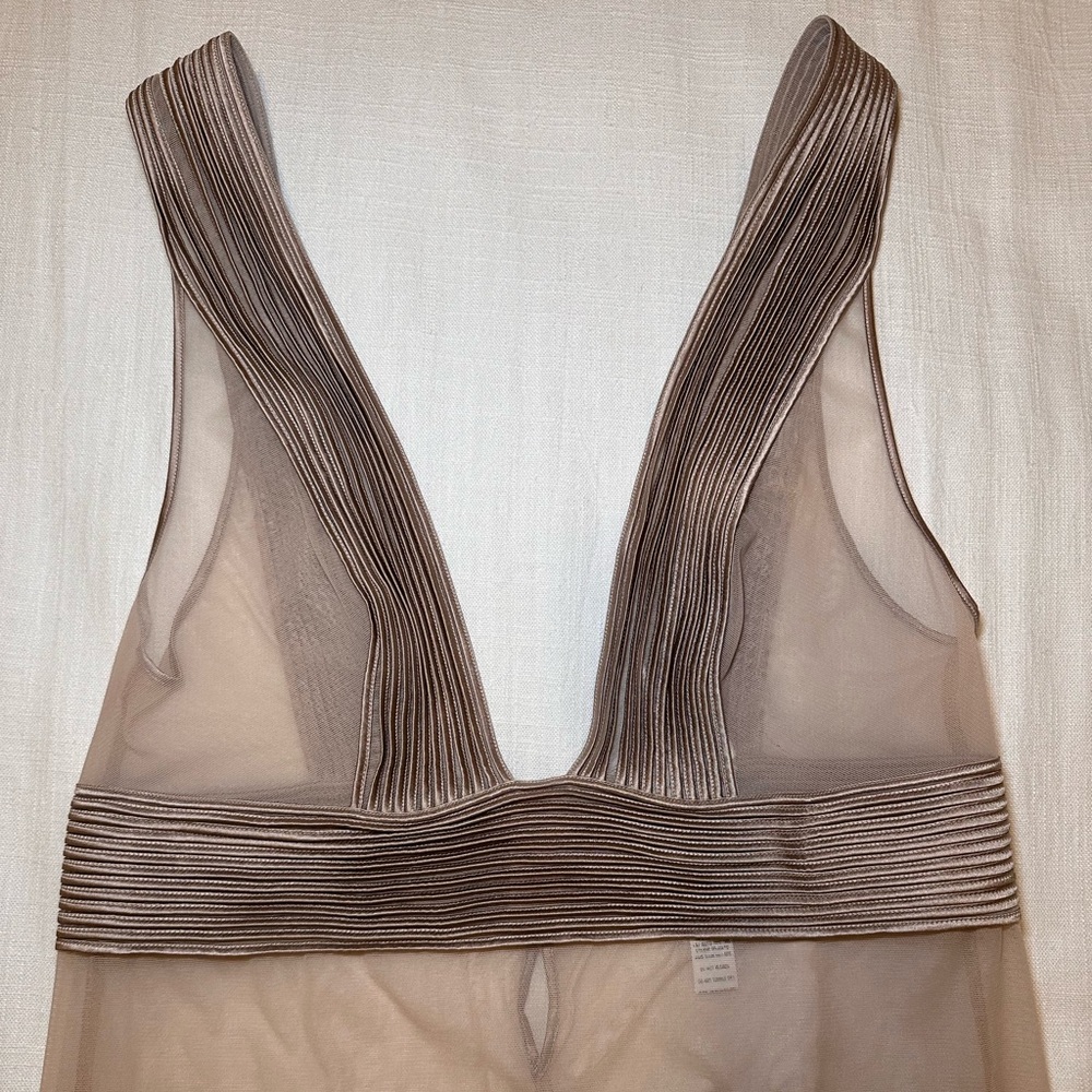 La Perla NWT Silk Blend Sheer Teddy Dress Tan - Picture 9 of 16